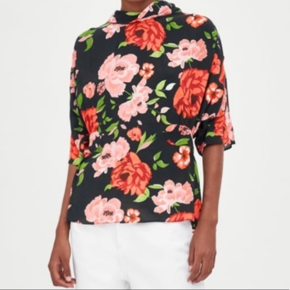 Zara TRF Floral Top NWT - Picture 1 of 7